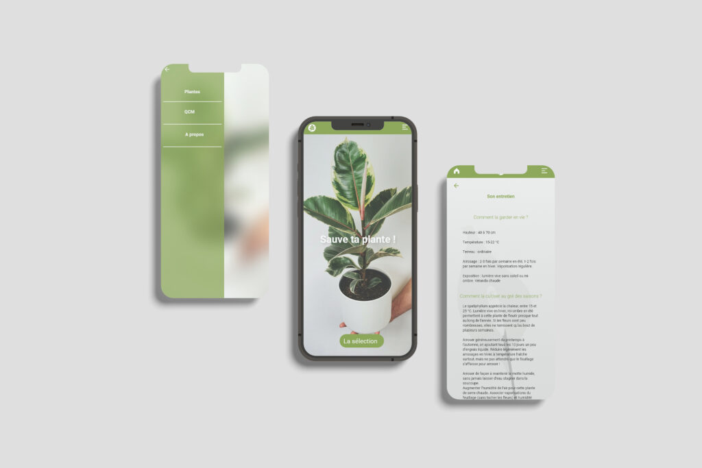 mockup application mobile sauve ta plante